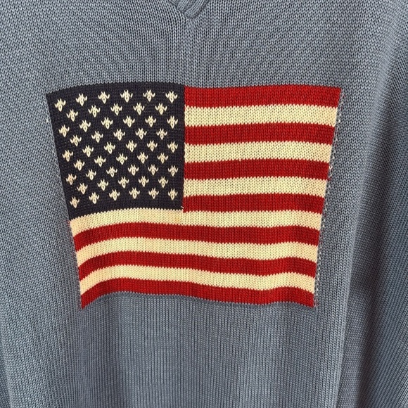 Precious as Diamonds American Flag V Neck Short Sleeve Sweater Size 3X - Picture 2 of 6